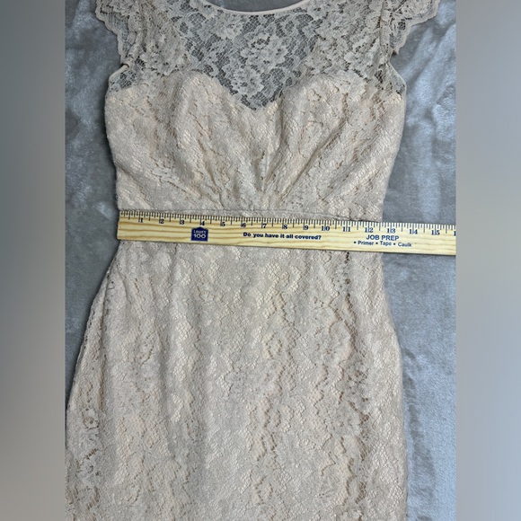 Amsale Wedding Gown Size 6 - Beige Ivory Lace Lightweight Feminine Mermaid Flare - Picture 6 of 16